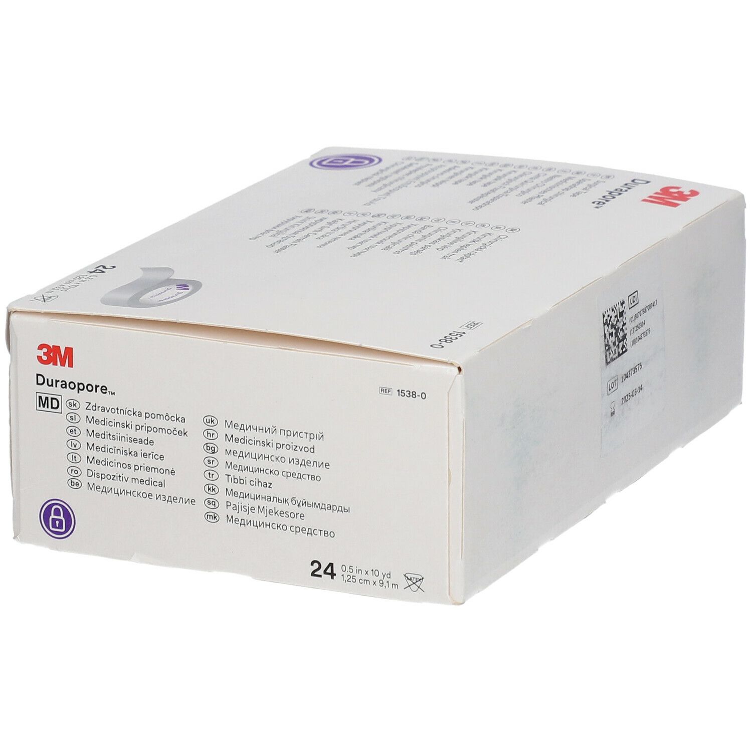 3M Durapore Sparadrap Chirurgical 1,25cm x 9,15m 1538-0
