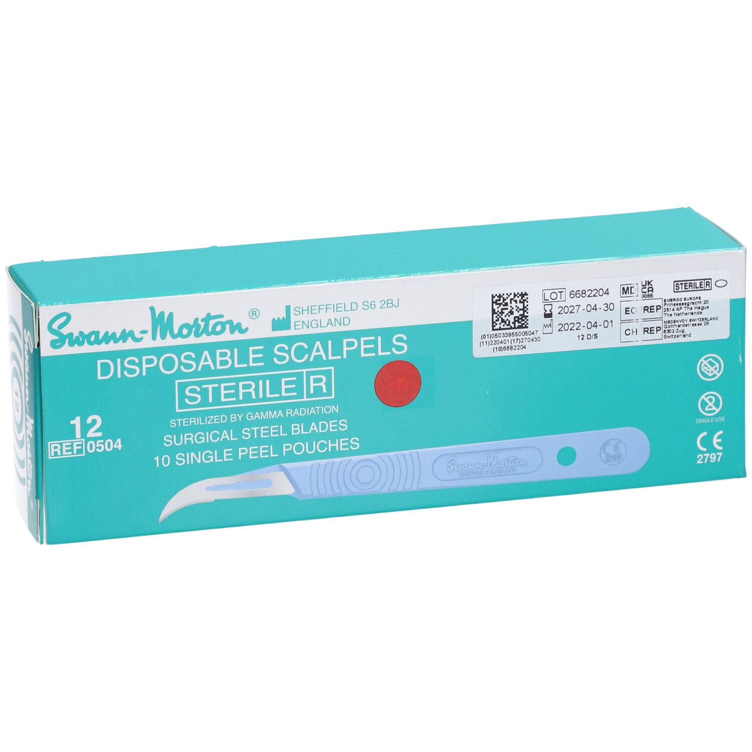 Swann Morton Scalpel Disponible Étoile Nr12