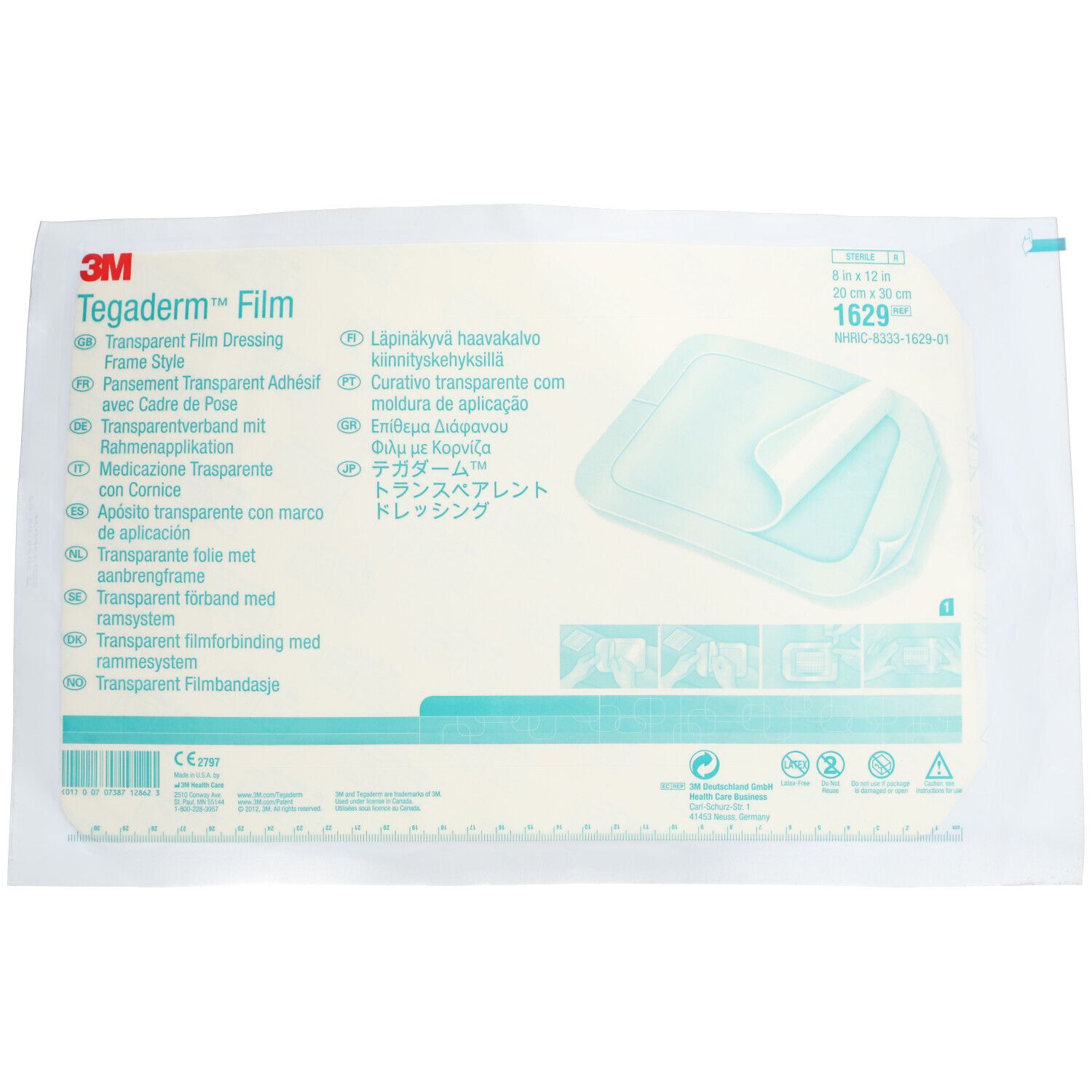3M Tegaderm Pansement Transparent 20 x 30Cm  Ref1629