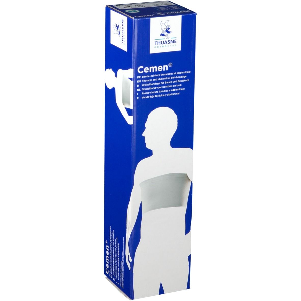 Cemen Bande Ceinture Thorax-Ventre Blanc 25cm x 1.25m