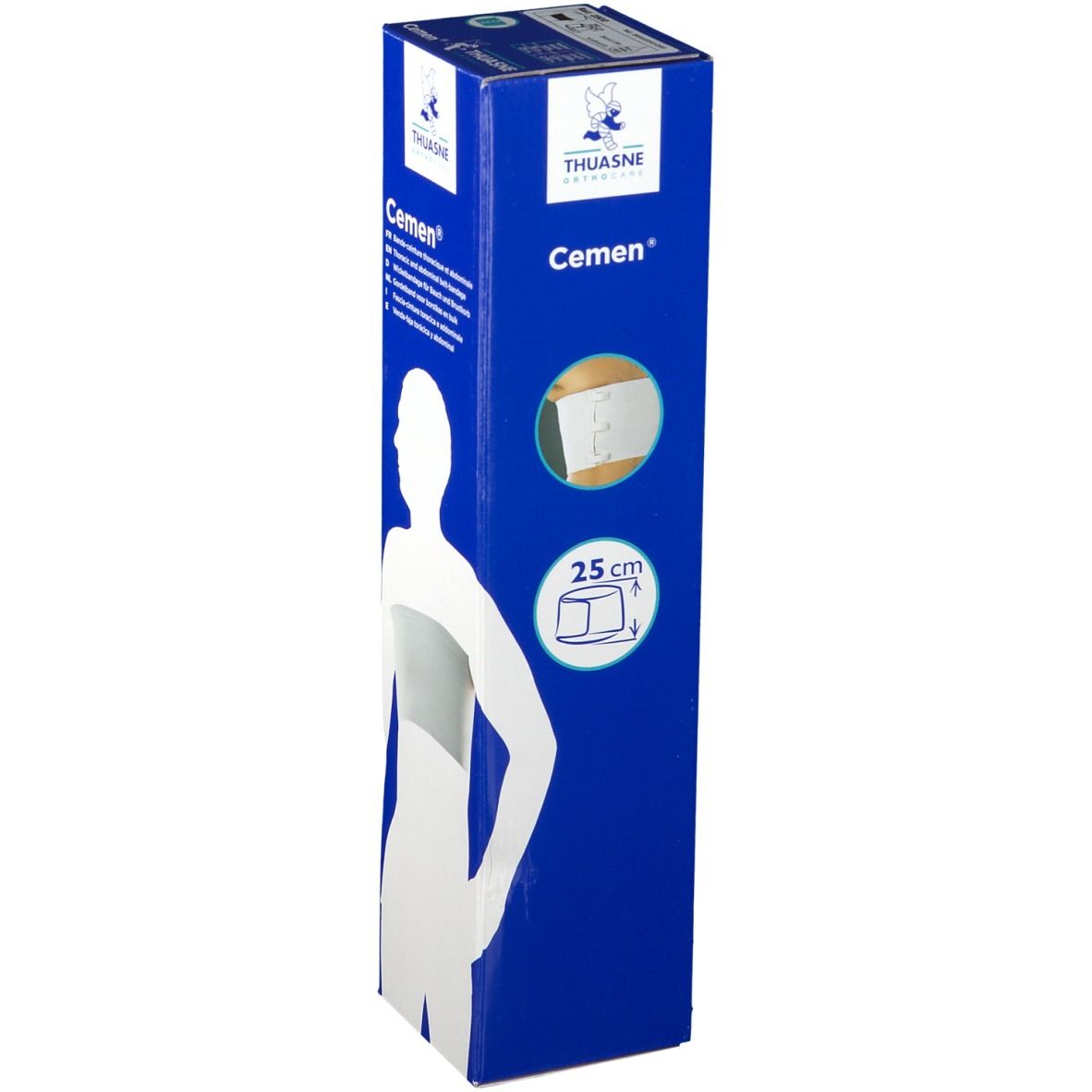 Cemen Bande Ceinture Thorax-Ventre Blanc 25cm x 1.25m