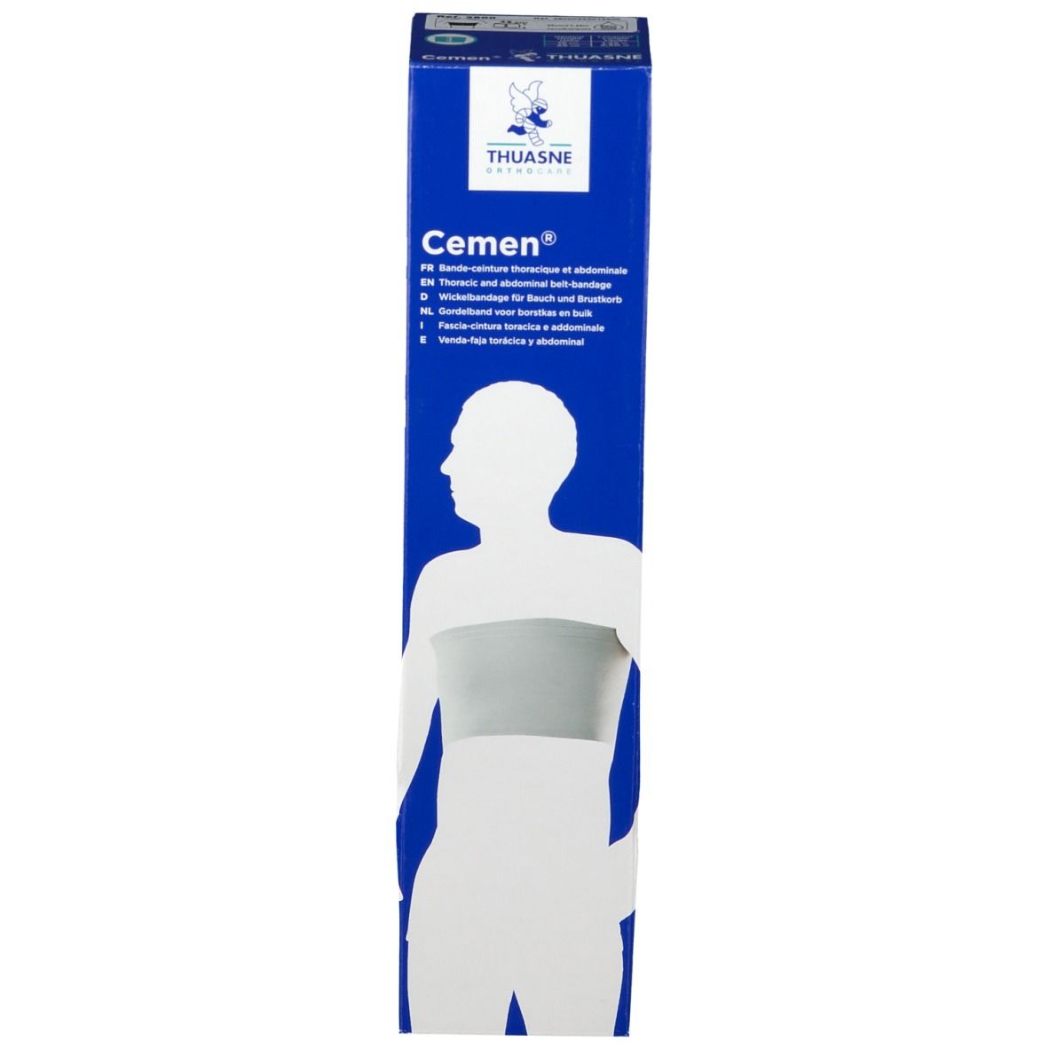 Cemen Bande Ceinture Thorax-Ventre Blanc 25cm x 1.25m