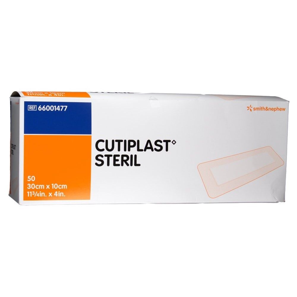 Verpakking CUTIPLAST STERIL, 50 stuks, 30cm x 10cm.