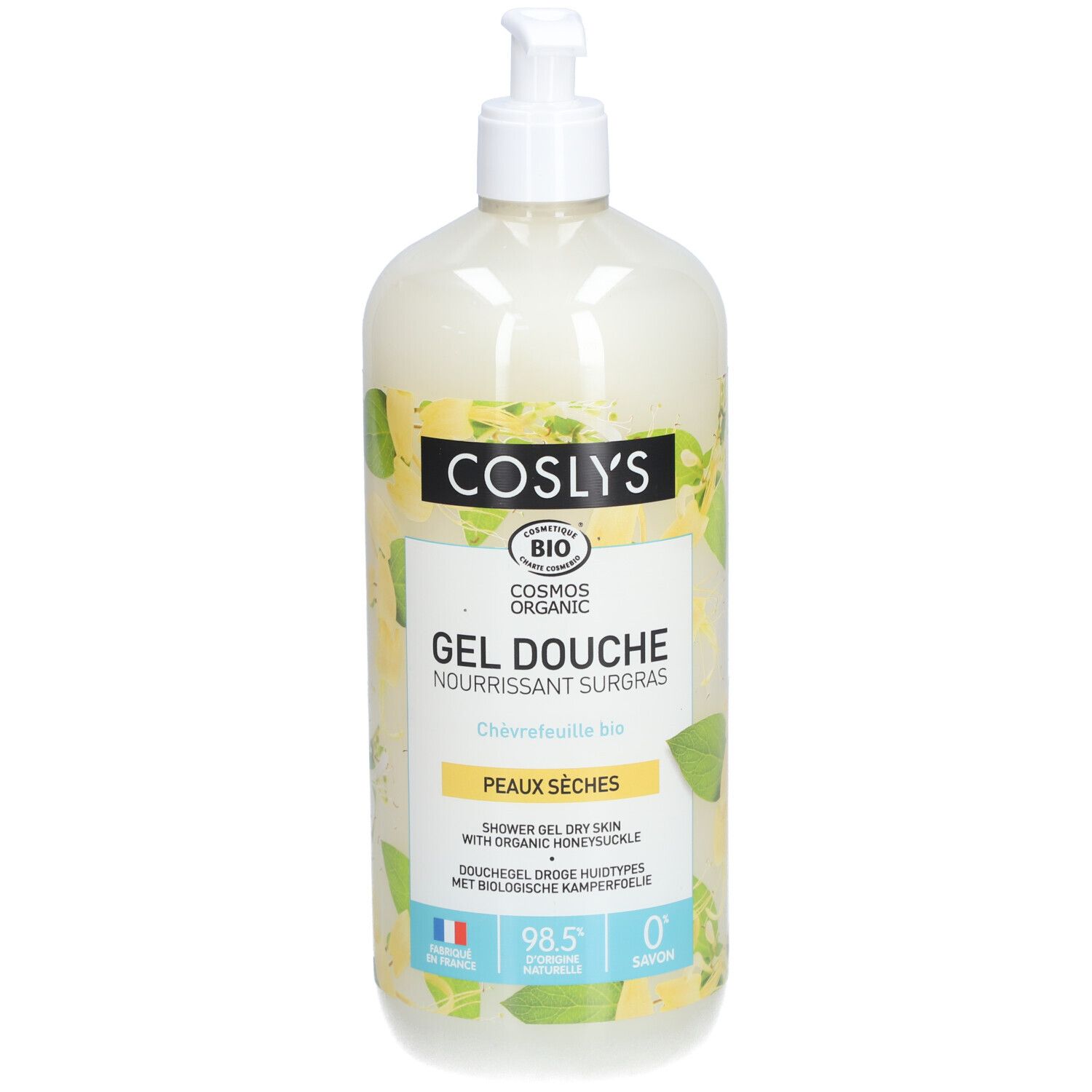 Coslys Gel Douche Nourrissant Surgras Peaux Sèches Chèvrefeuille