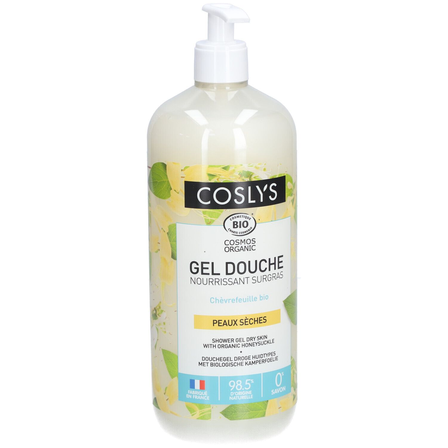 Coslys Gel Douche Nourrissant Surgras Peaux Sèches Chèvrefeuille
