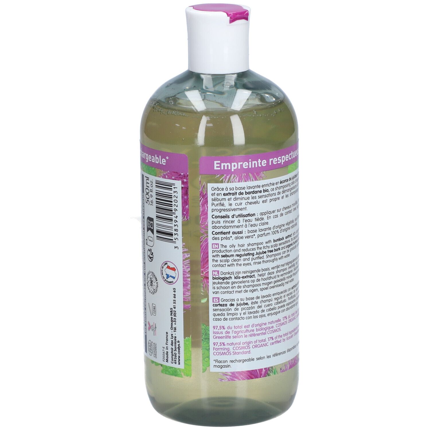 Coslys Shampoing Bio Détox Fraîcheur Cheveux À Tendance Grasse Bardane Et Jujubier