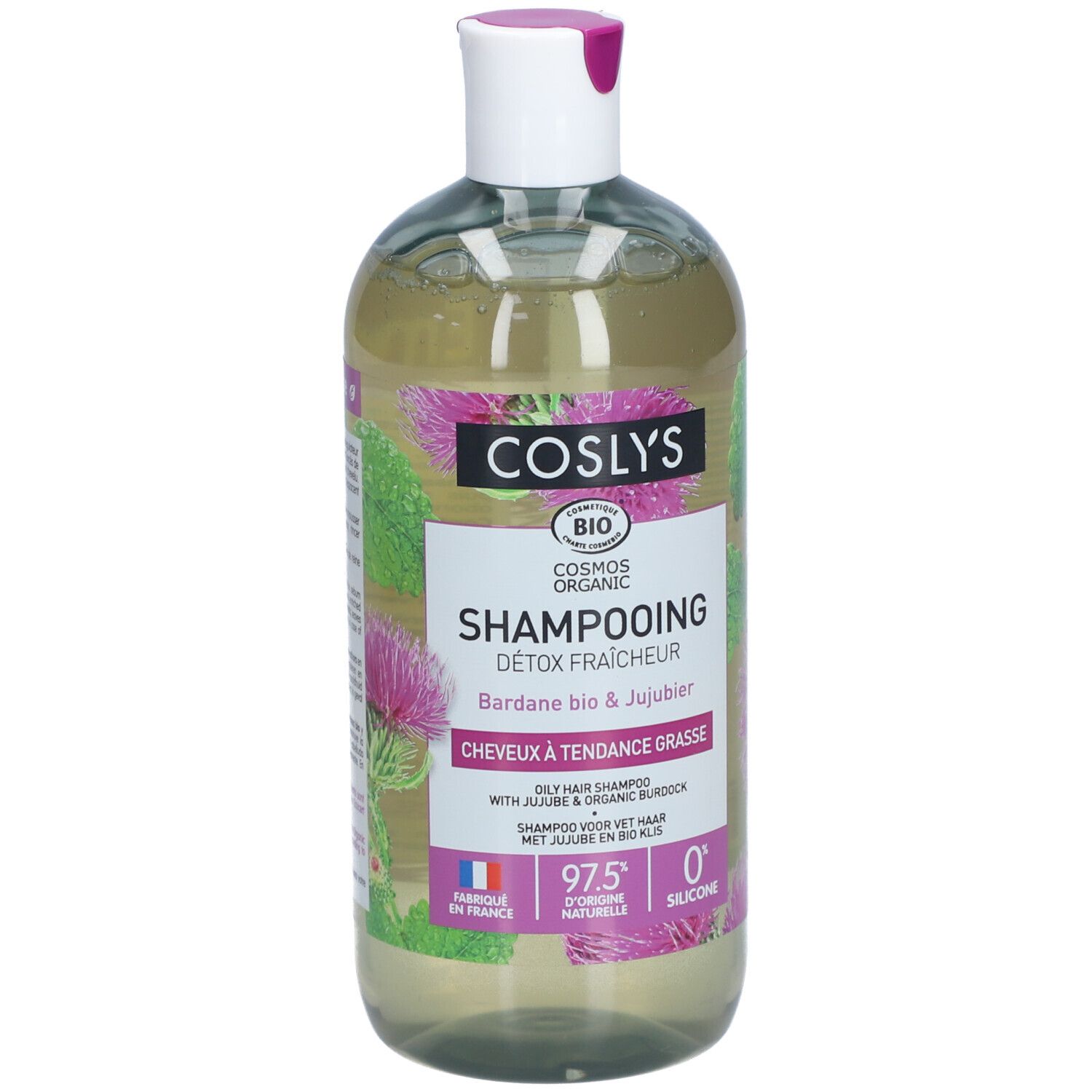 Coslys Shampoing Bio Détox Fraîcheur Cheveux À Tendance Grasse Bardane Et Jujubier