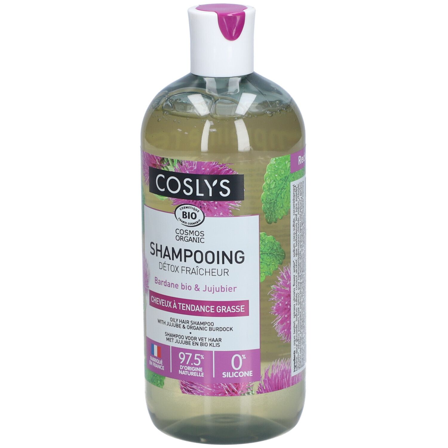 Coslys Shampoing Bio Détox Fraîcheur Cheveux À Tendance Grasse Bardane Et Jujubier
