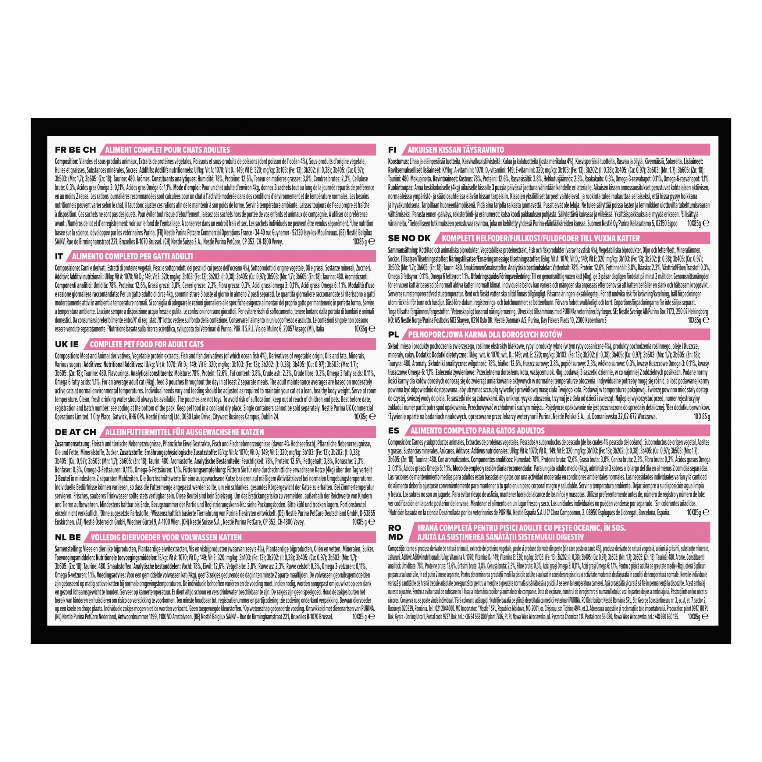 Purina Pro Plan Adult Delicate Digestion. Kattenvoer. Afbeelding van kat. 10 x 85g. In saus.