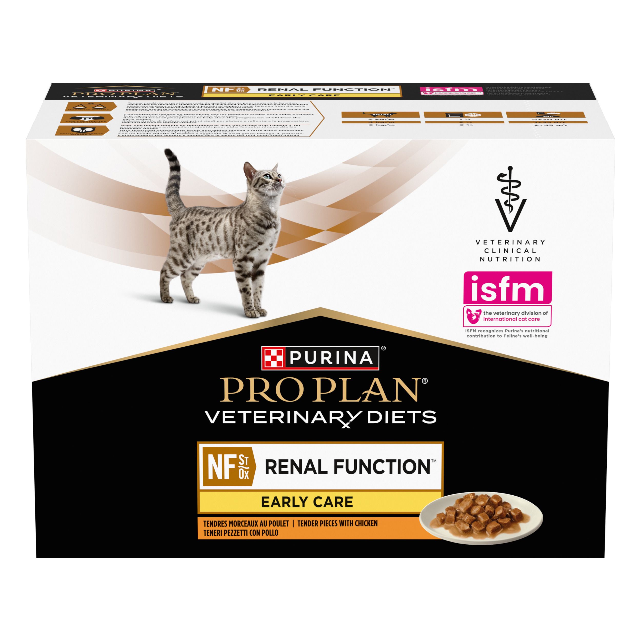 Doos kattenvoer. Merk: Purina Pro Plan Veterinary Diets. Opschrift: NF Renal Function Early Care.