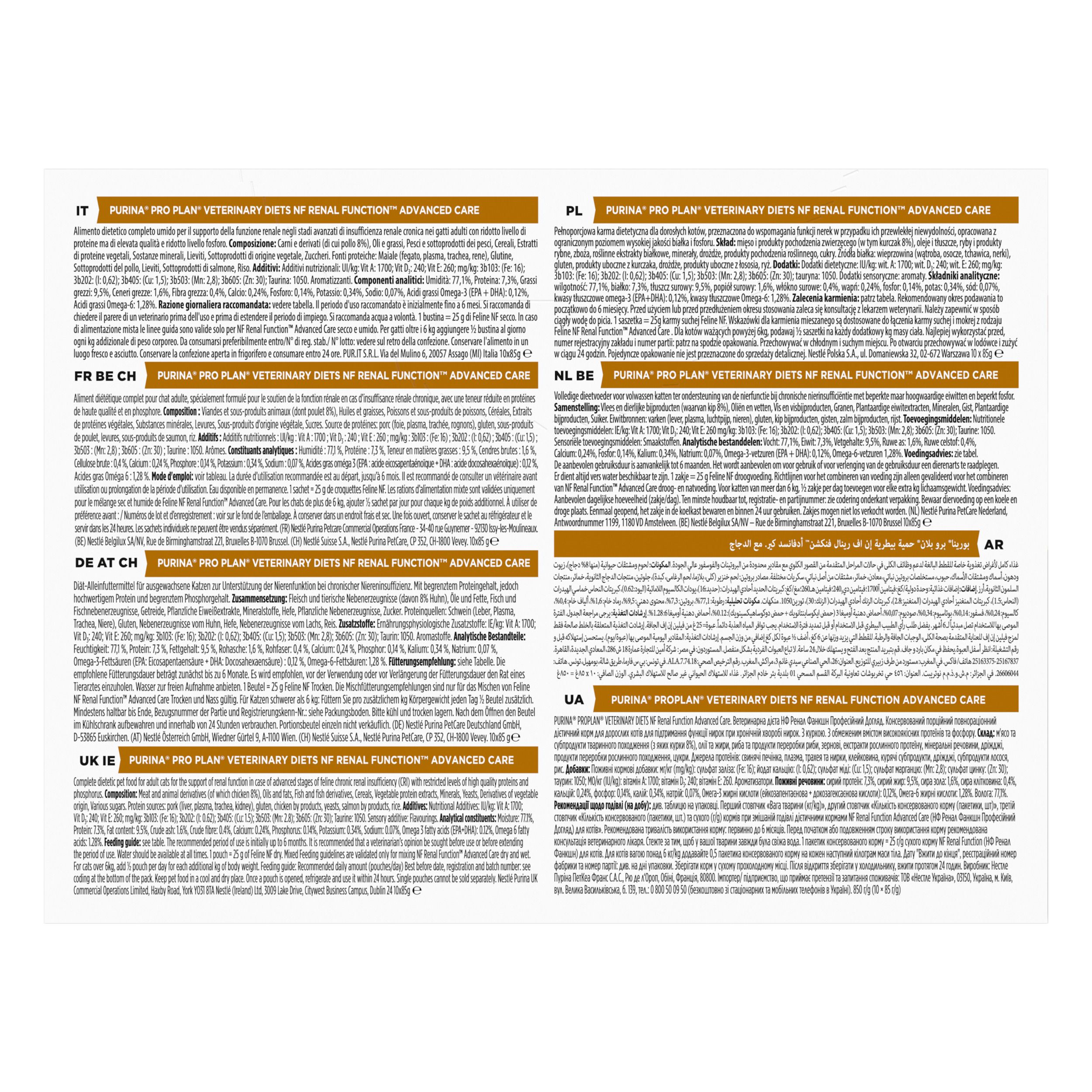 Dos du paquet. Texte en plusieurs langues.