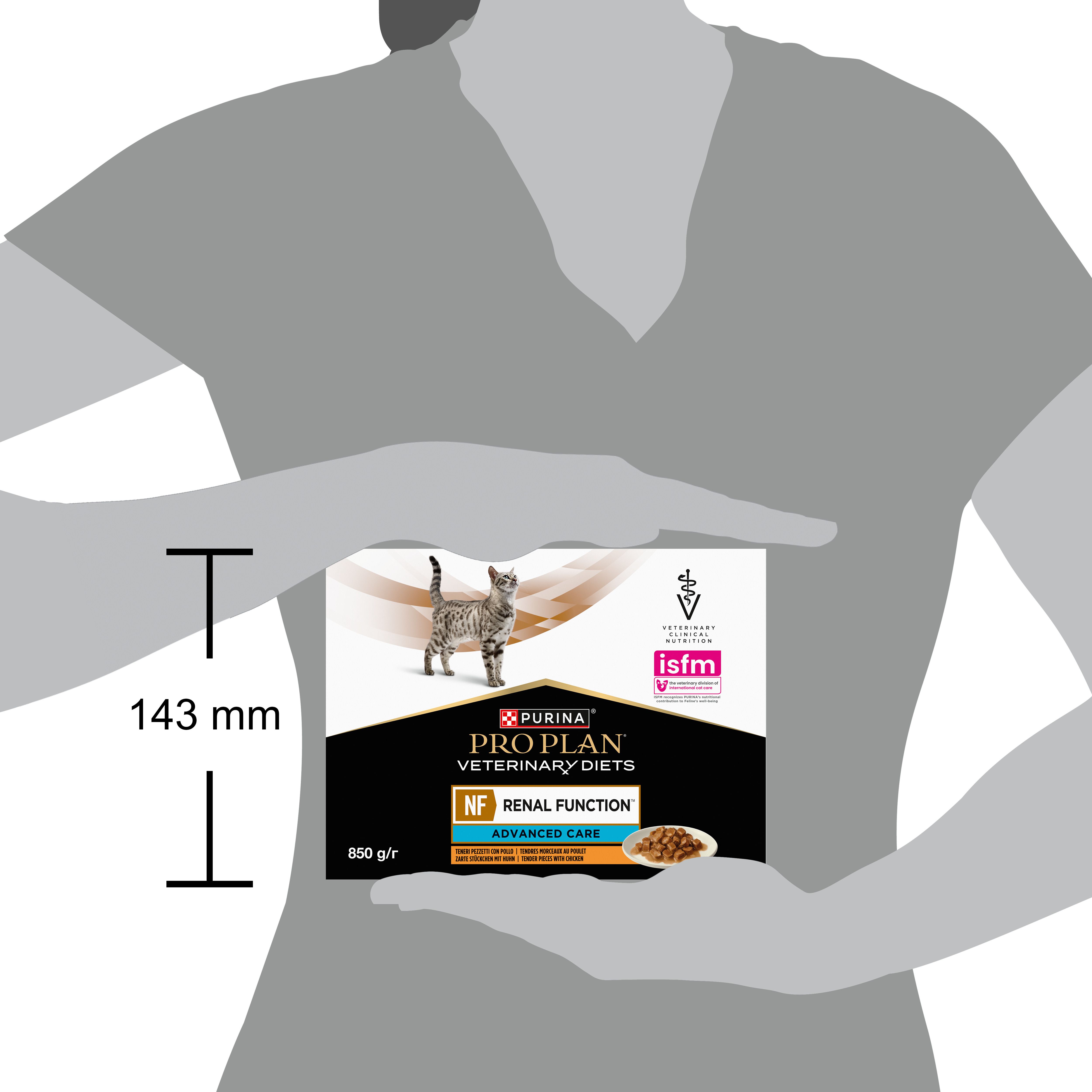 Vue latérale du paquet. Texte en plusieurs langues.