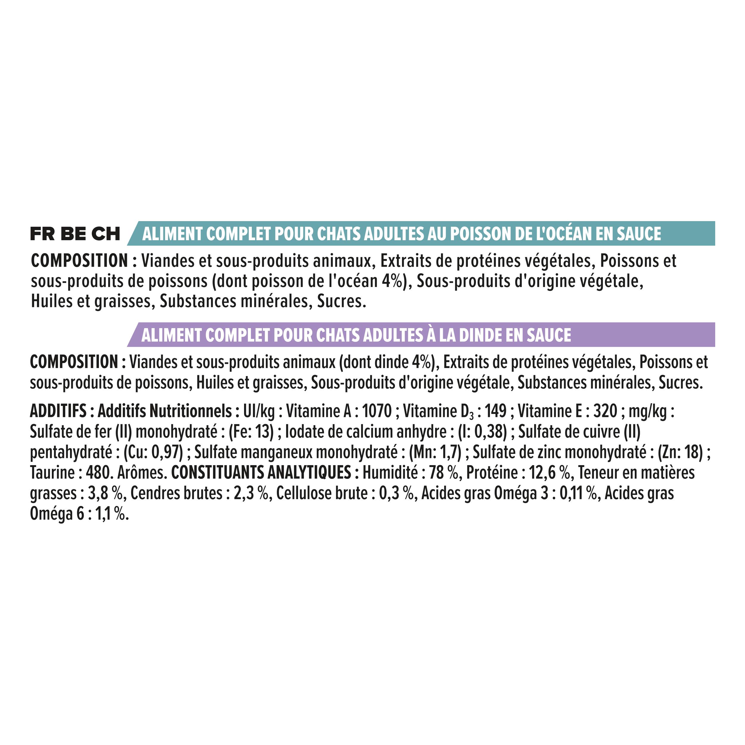 Boîte de nourriture pour chats. Inscriptions Pro Plan, chat, 20x sachets, logo isfm. Éléments roses et noirs.