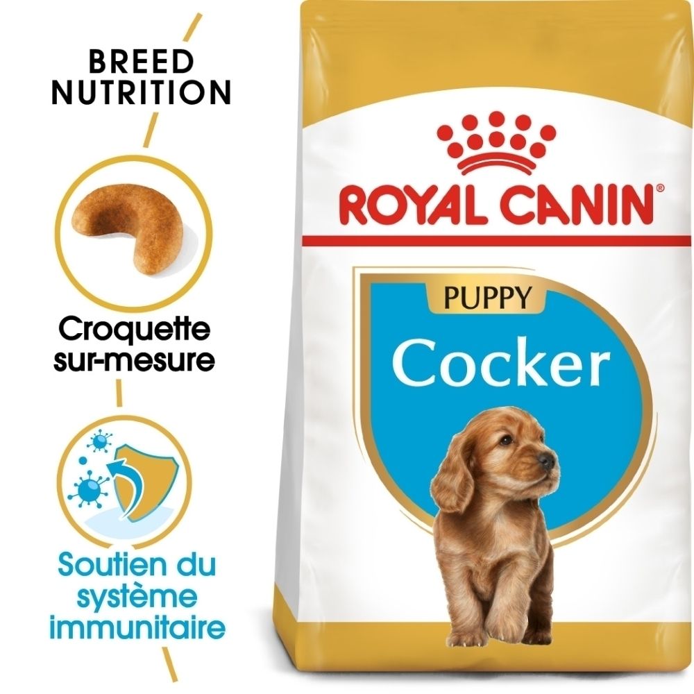 Royal Canin BHN Cocker Puppy : Nutrition de race, croquettes et soutien immunitaire pour chiots.