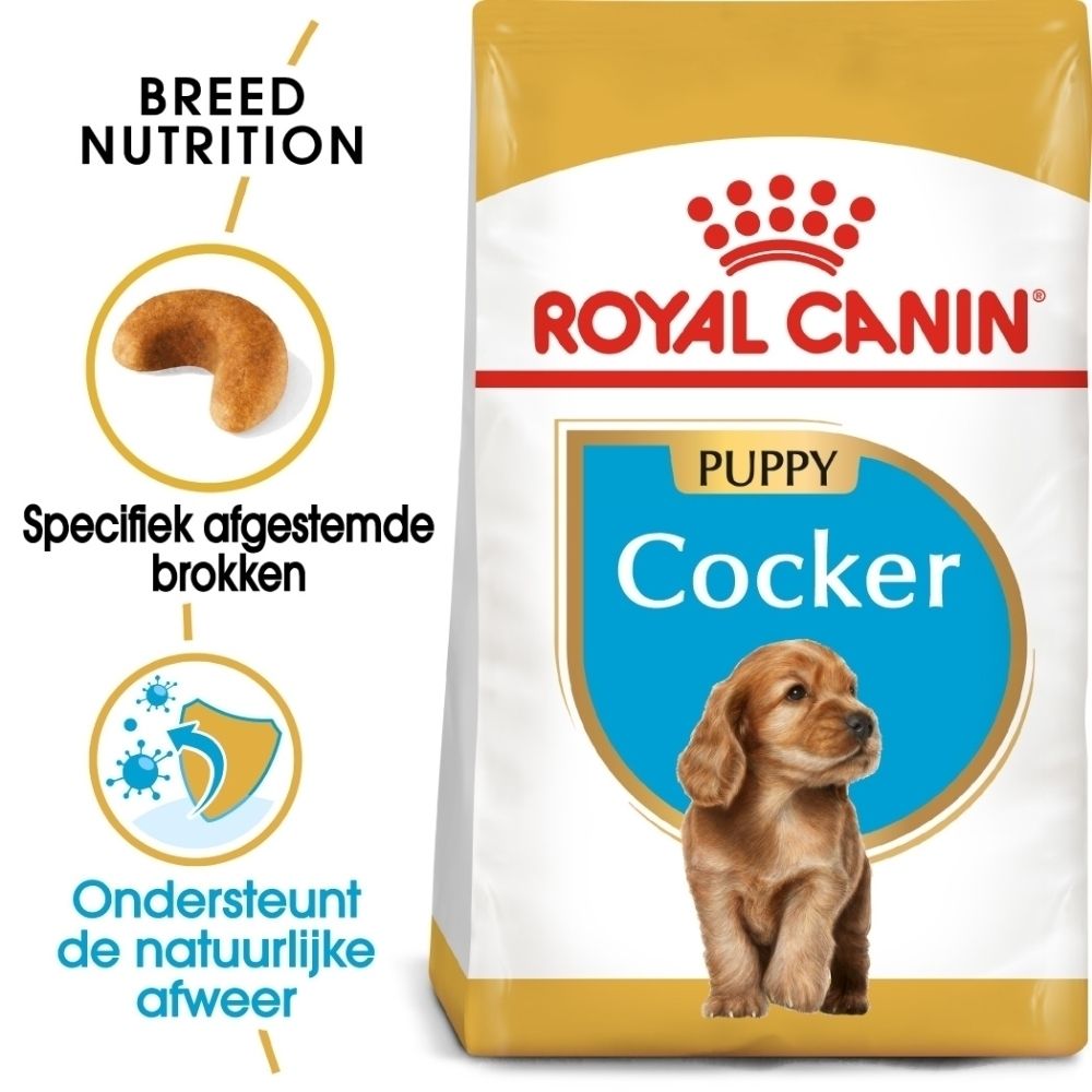 Royal Canin BHN Cocker Puppy: Rassenvoeding, brokken en immuunondersteuning voor puppy's.