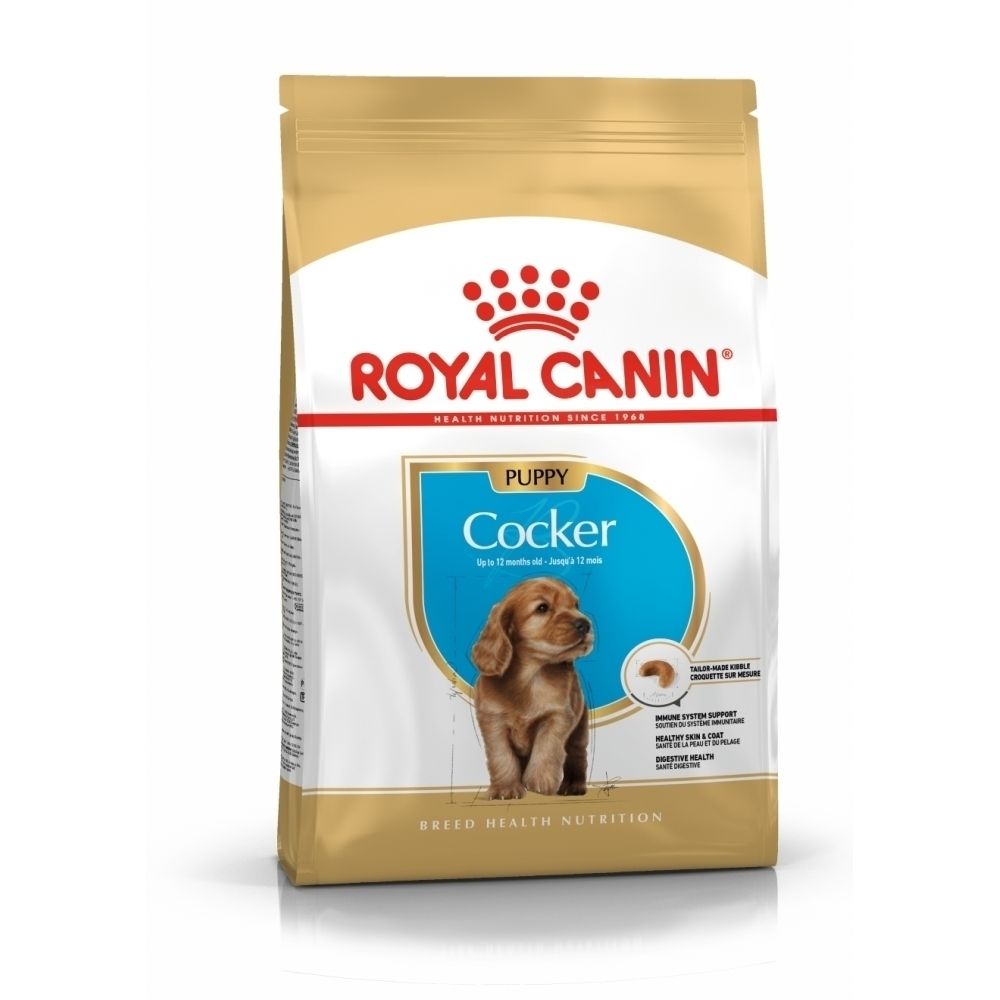 Royal Canin BHN Cocker Puppy: Voedingsadvies voor puppy's tot 12 maanden, daarna overschakelen naar adult.