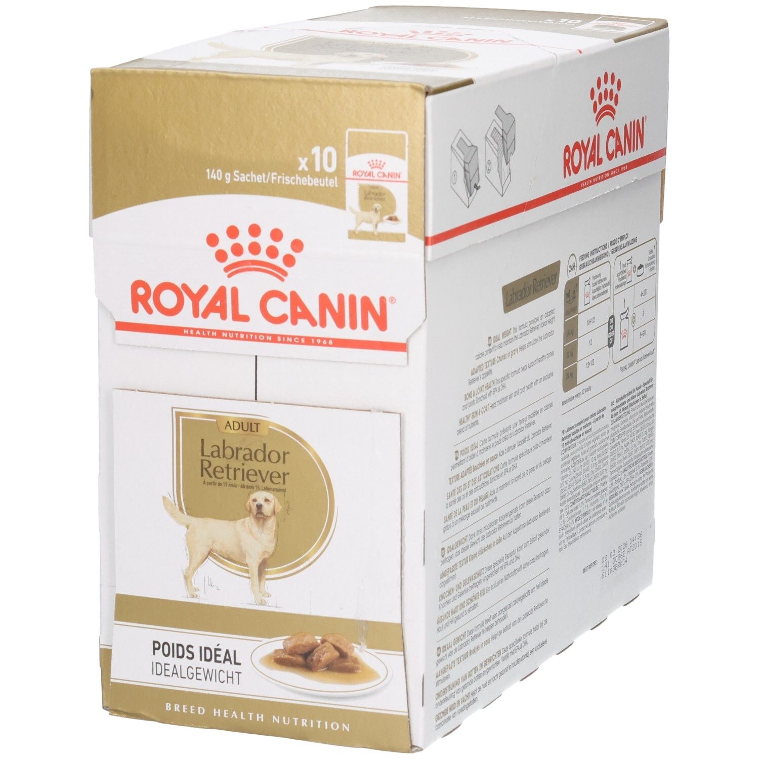 Royal Canin Labrador Retriever Adult voerdoos met 10 zakjes.