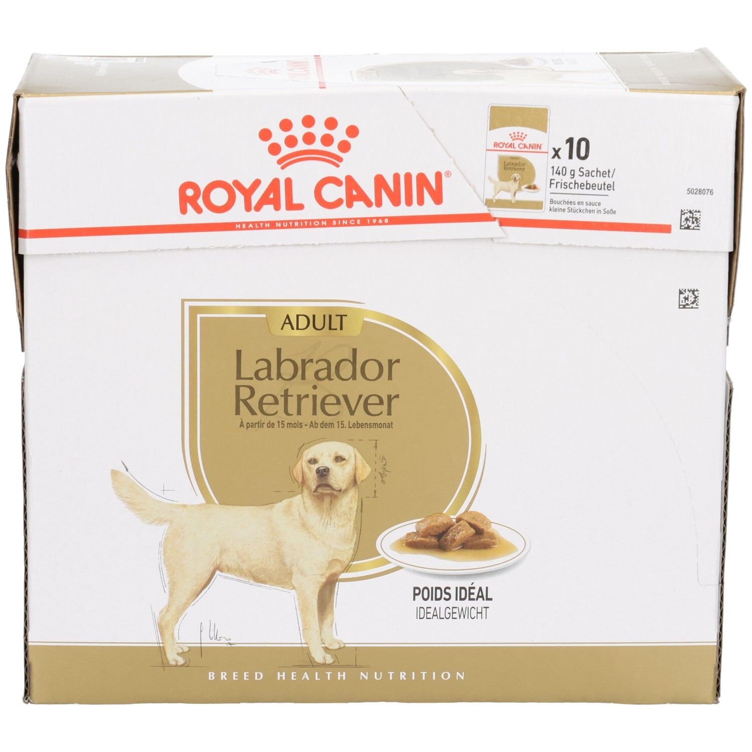 Royal Canin Labrador Retriever Adult voerdoos met 10 zakjes.