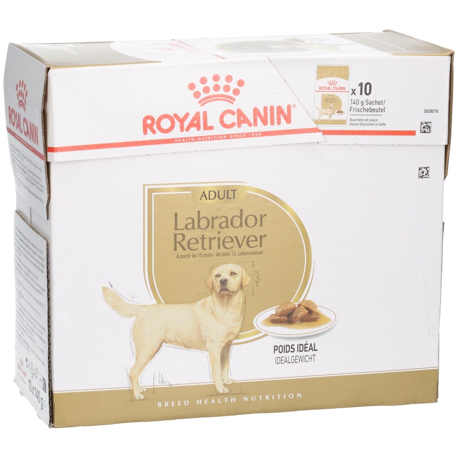 Royal Canin Labrador Retriever Adult voerdoos met 10 zakjes.