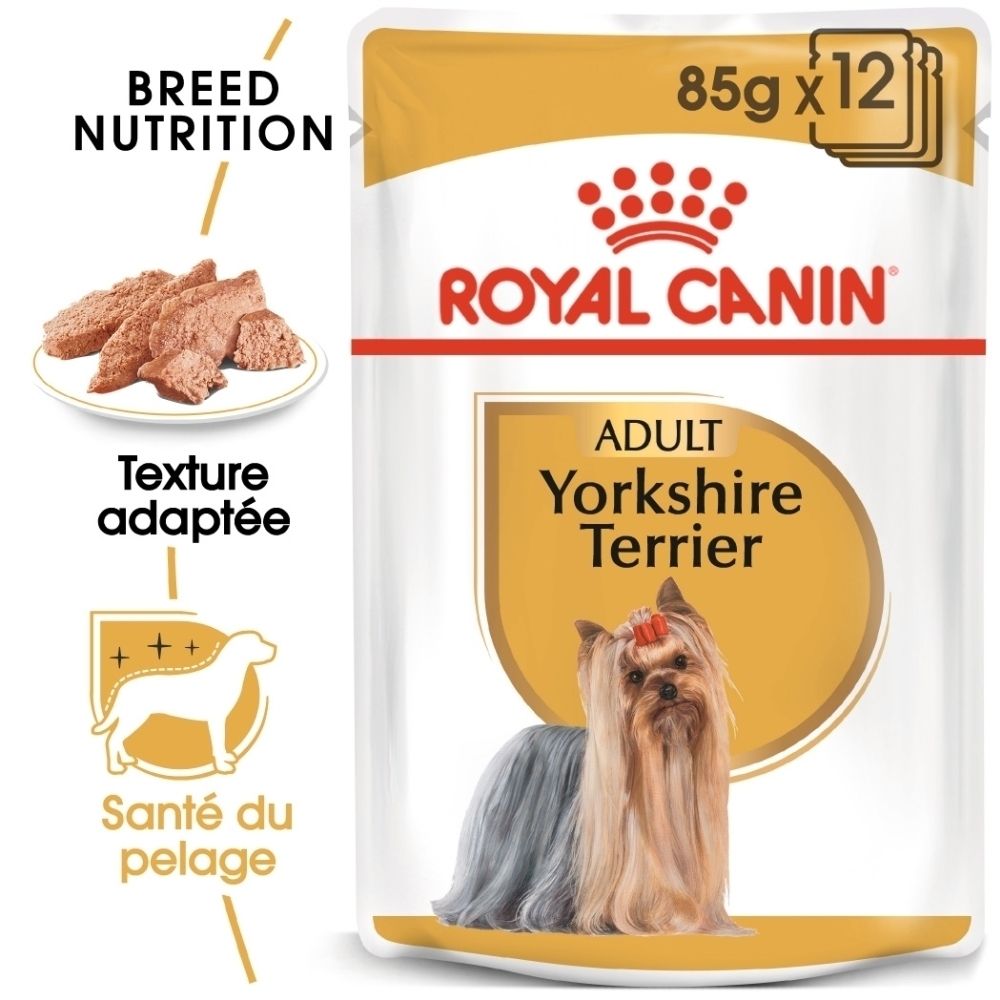 Sachet de nourriture Royal Canin pour Yorkshire Terrier adulte, 85g x 12.