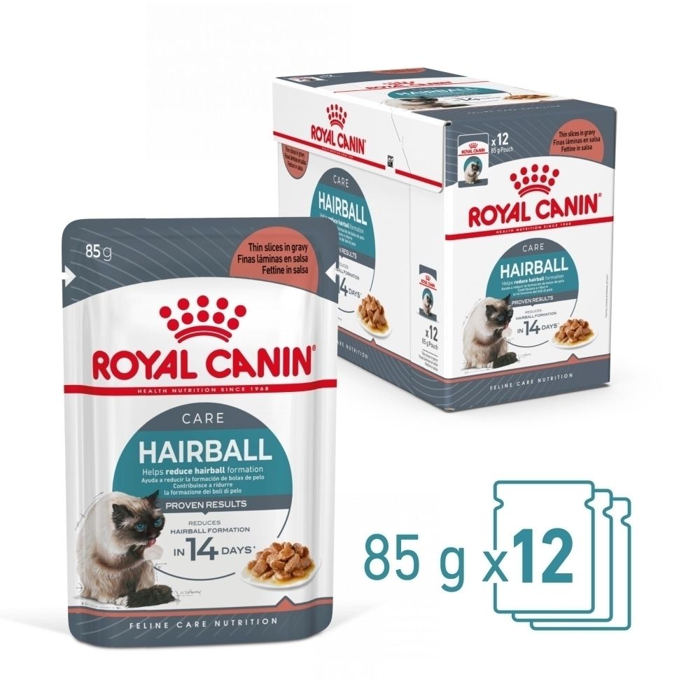 Royal Canin Hairball kattenvoer, zakjes van 85g x12. Vermindert haarbalvorming.