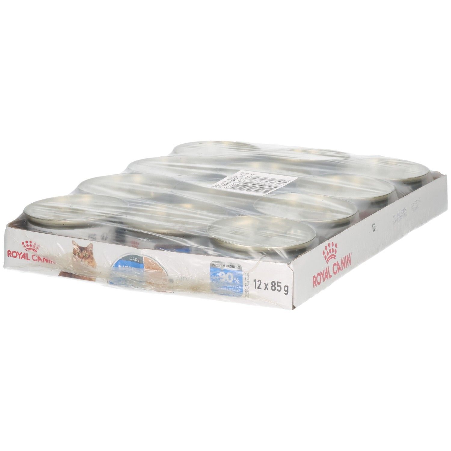 Royal Canin Light Weight Mousse voor katten, verpakking van 12x85g.