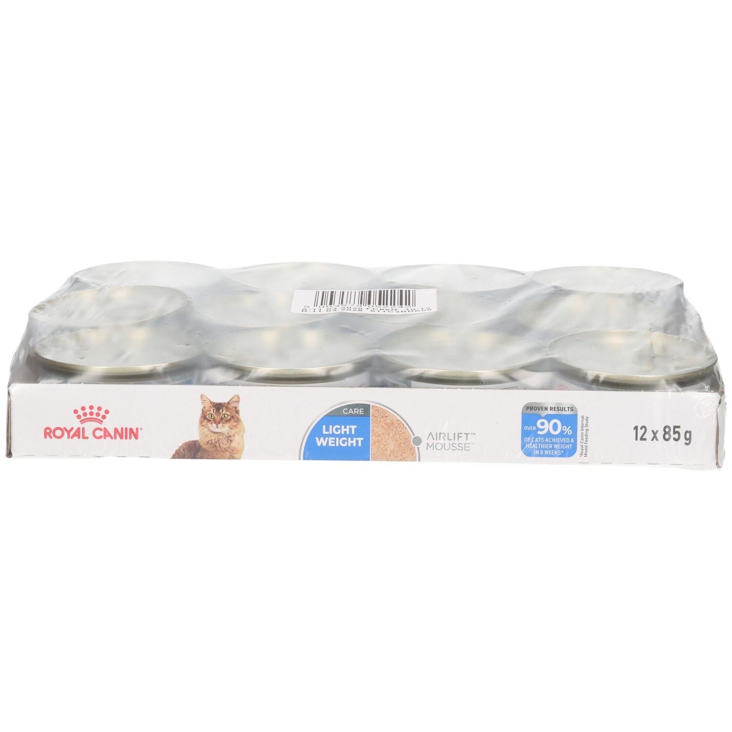 Royal Canin Light Weight Mousse voor katten, verpakking van 12x85g.