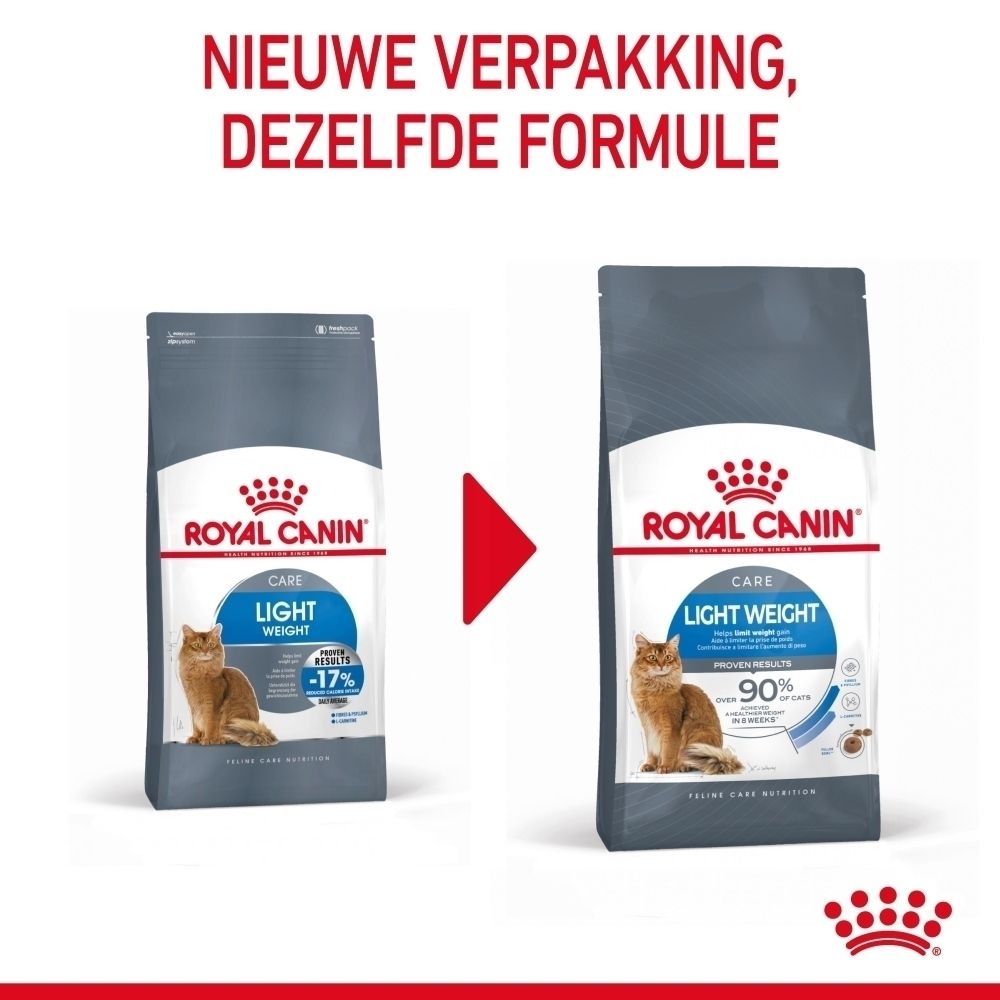 Royal Canin Light Weight Care: Volledig voedingsprogramma met droog- en natvoer.