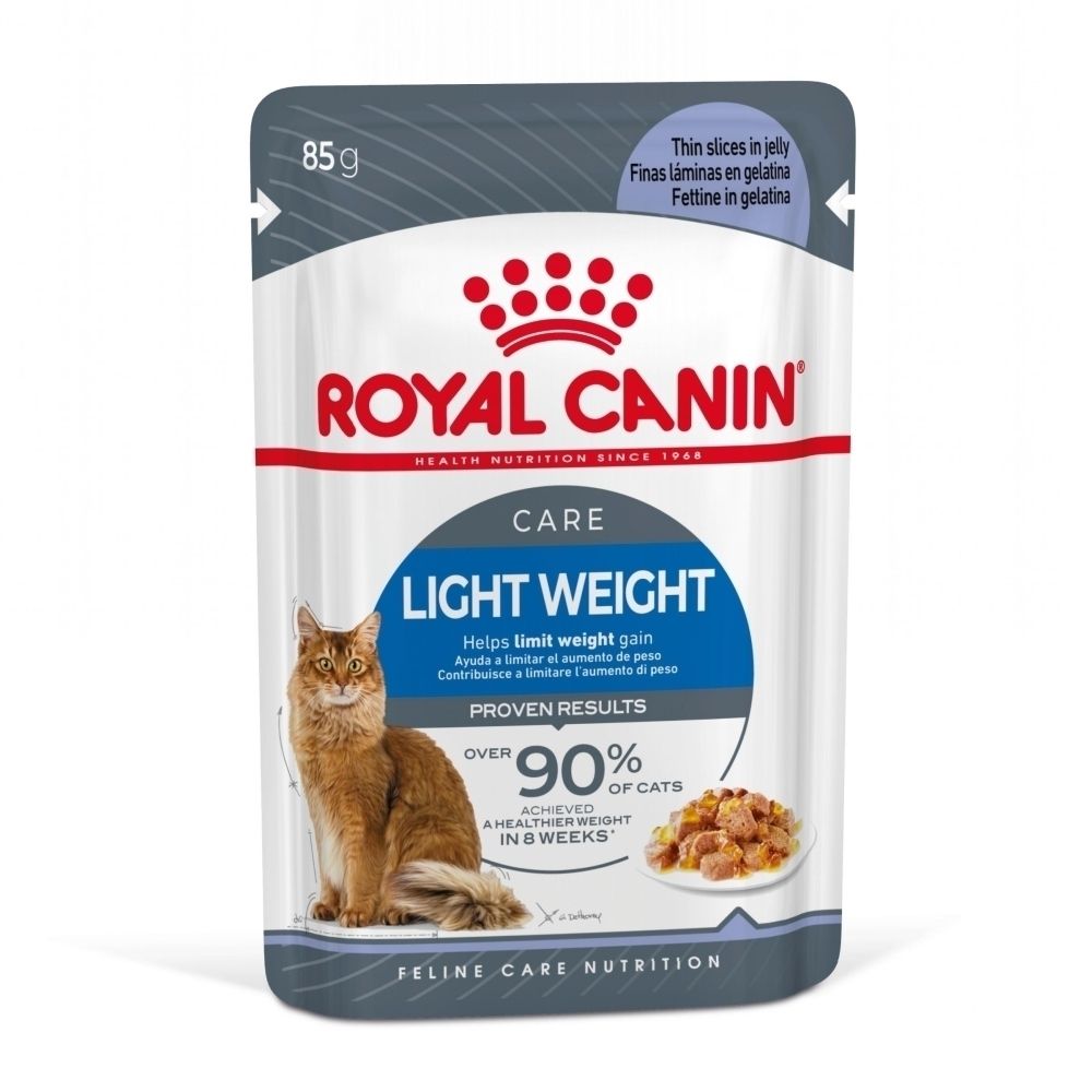 Royal Canin Light Weight kattenvoer zakje, 85g. Dunne plakjes in gelei.