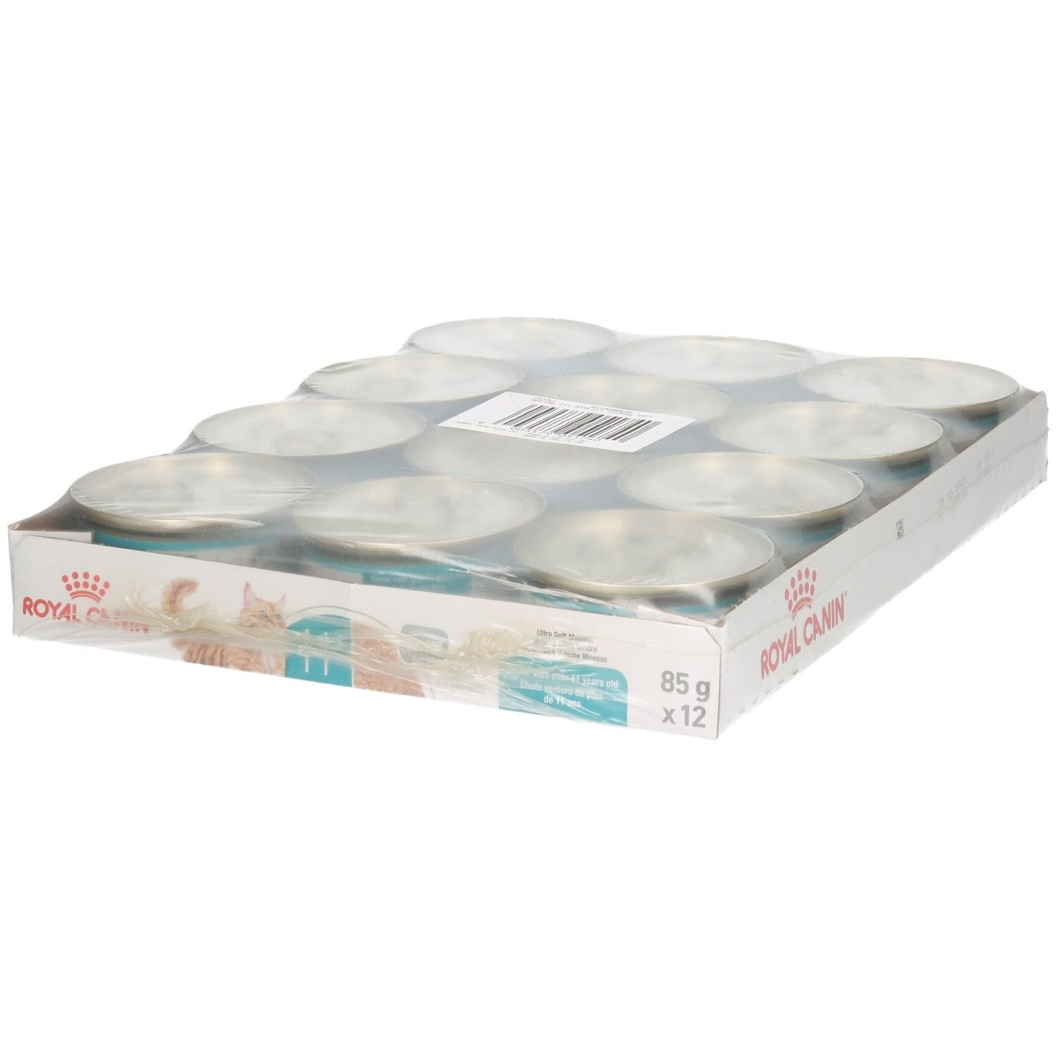 Verpakking van 12 blikjes Royal Canin kattenvoer, 85g per blikje.