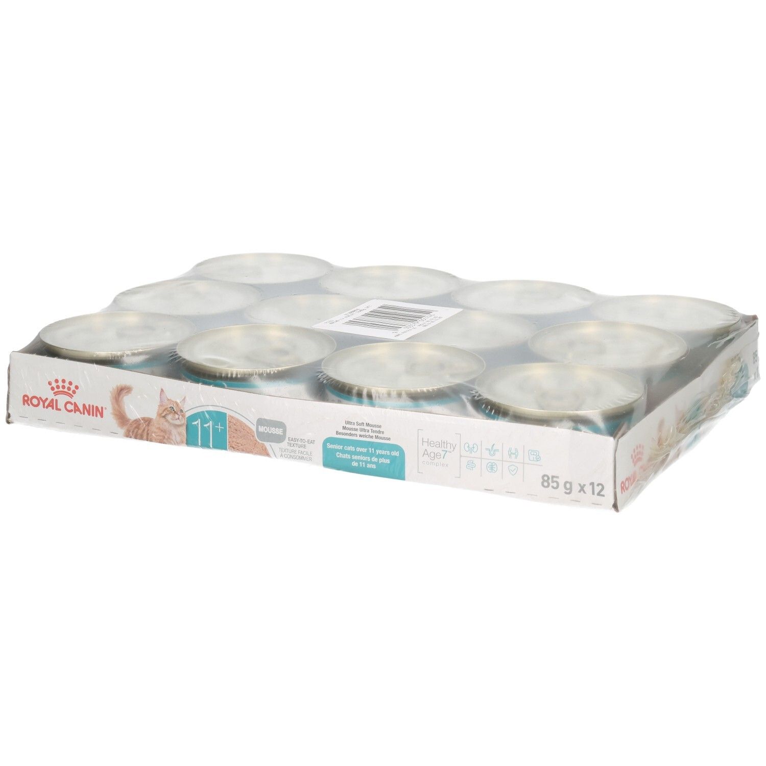 Verpakking van 12 blikjes Royal Canin kattenvoer, 85g per blikje.