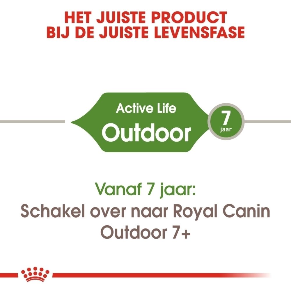 Royal Canin Active Life Outdoor 7+ voer voor honden vanaf 7 jaar.