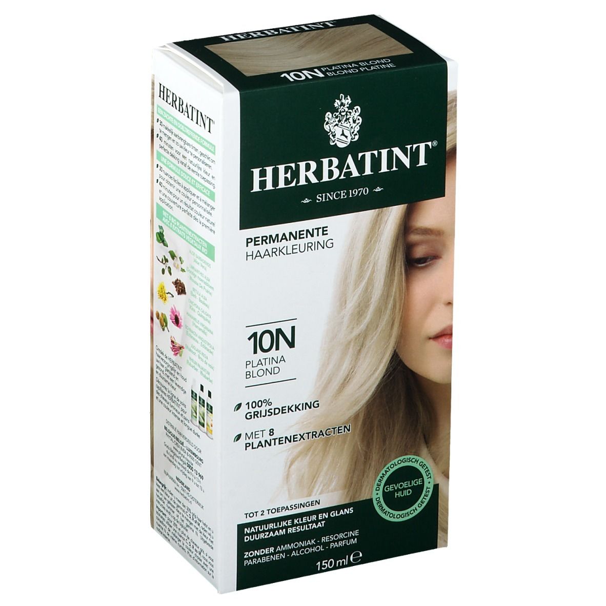 Herbatint Permanente Haarkleuring Platina Blond 10N