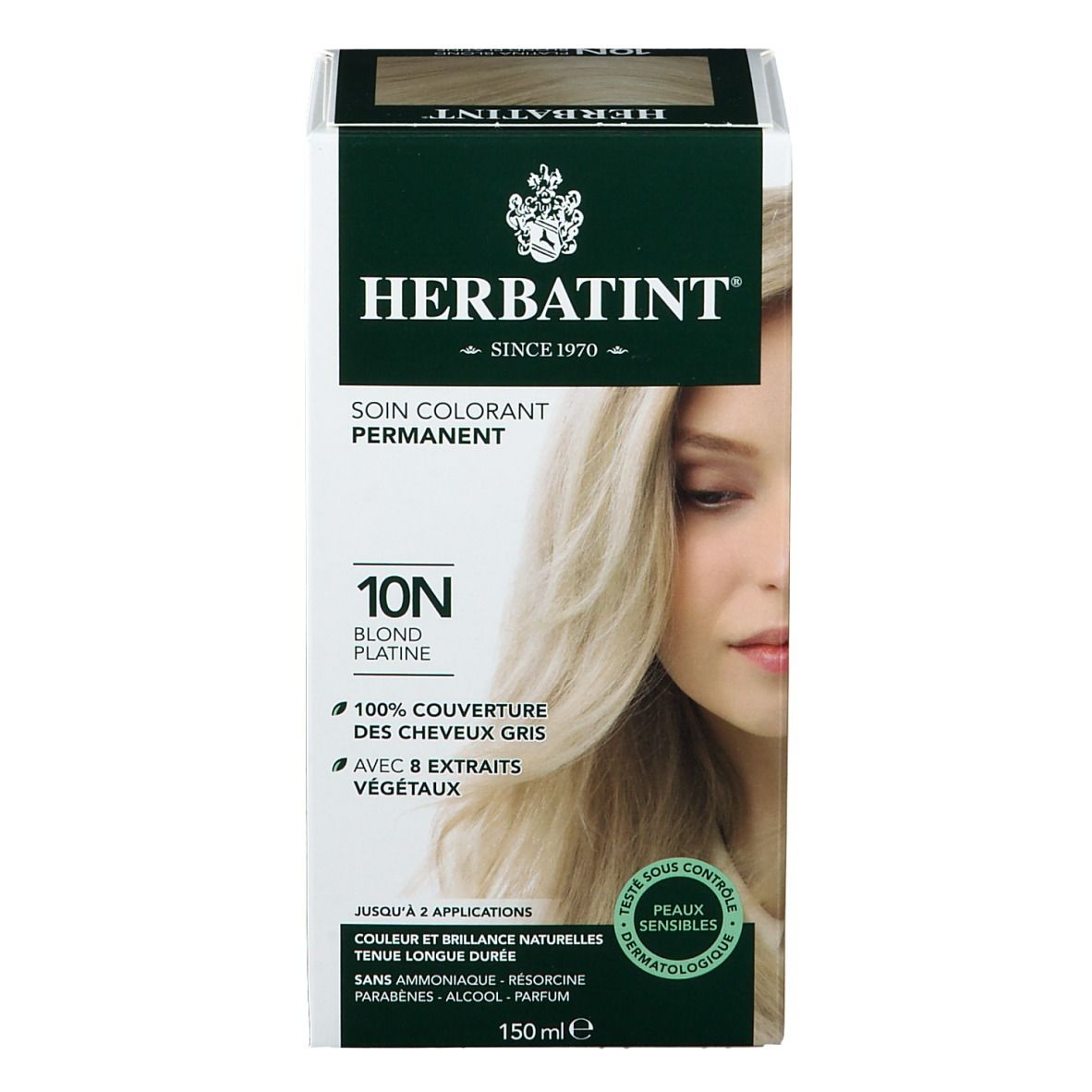 Herbatint Permanente Haarkleuring Platina Blond 10N