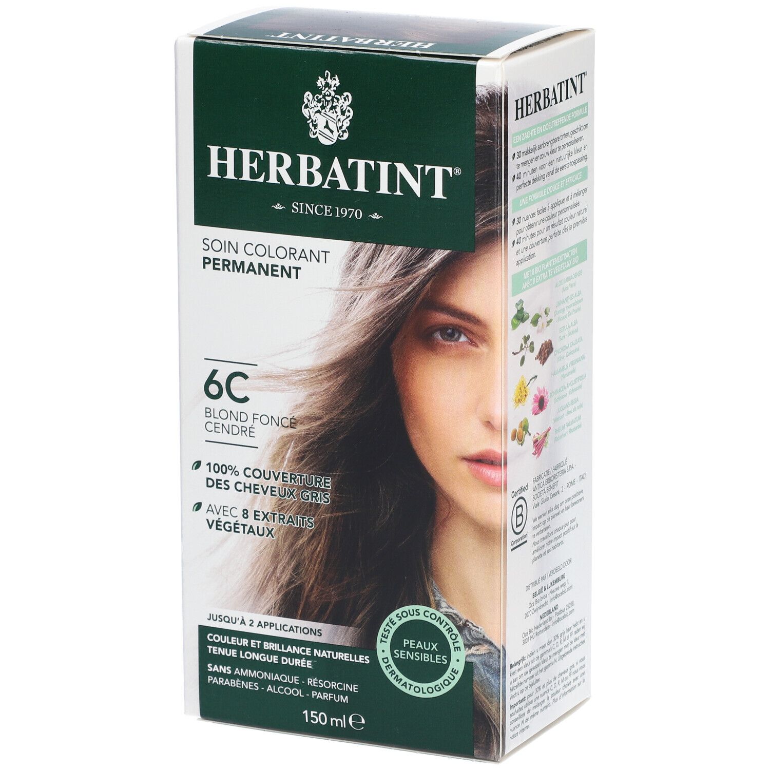 Herbatint Soin Colorant Permanent 6C Blond Foncé Cendré