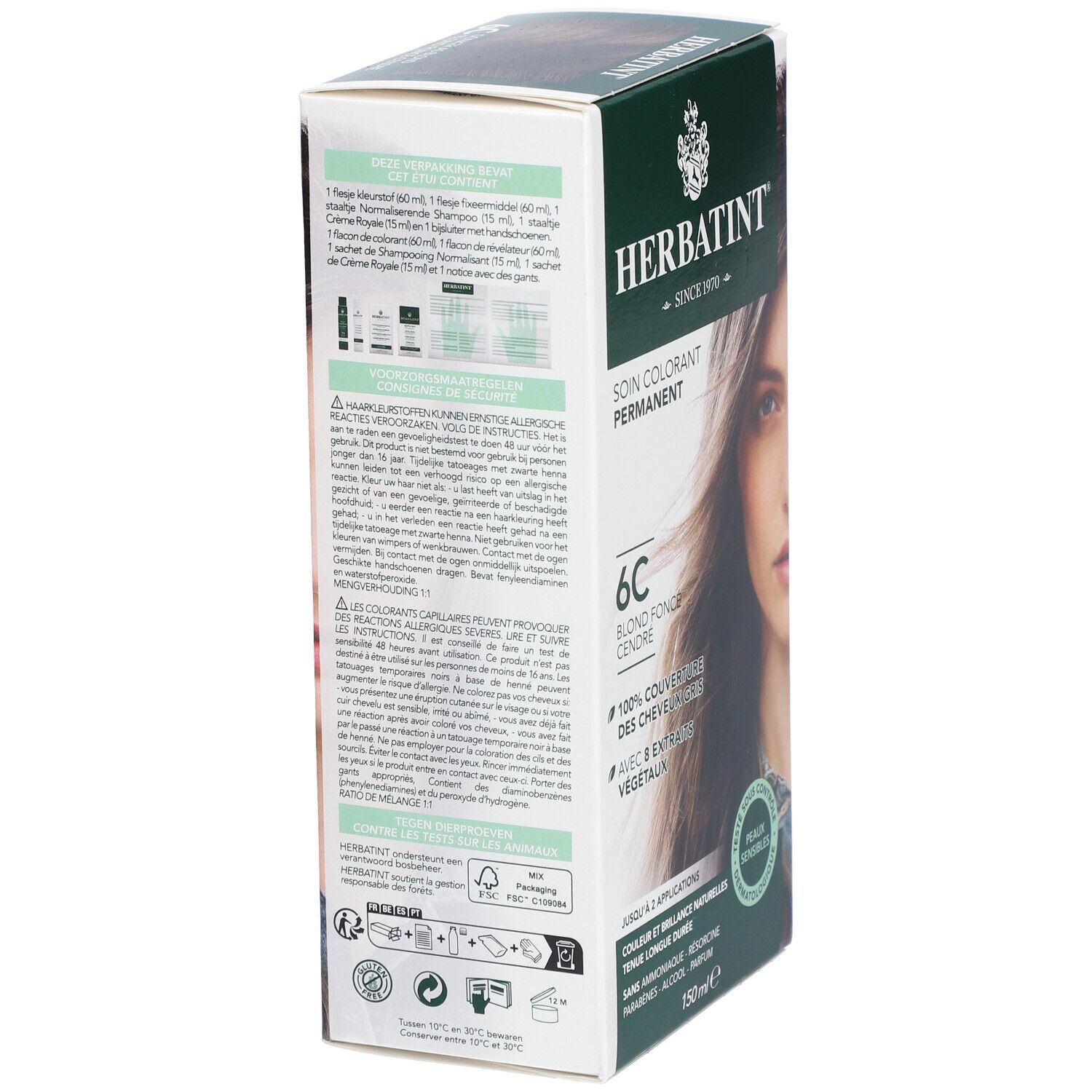 Herbatint Soin Colorant Permanent 6C Blond Foncé Cendré