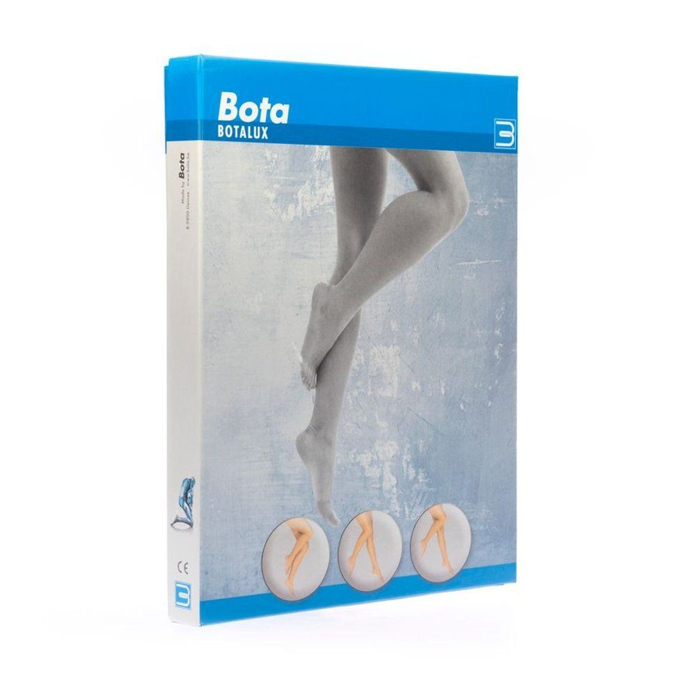 Verpakking van Botalux 70 Support panty's. Opdruk: Bota, Botalux, afbeelding van een vrouw met panty. Kleur: Nero.
