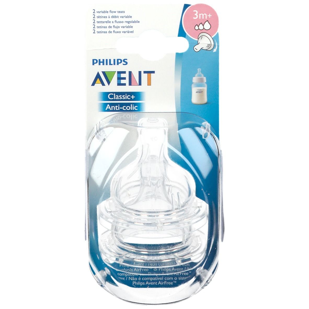 Avent Classic+ Tétine Variable 3 Positions SCF635/27