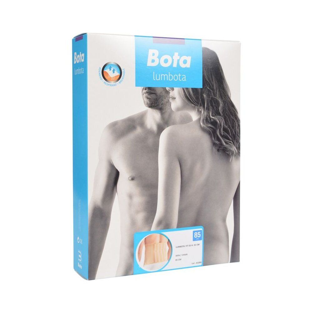 Emballage Bota Lumbota. Illustration d'un couple et image du produit.