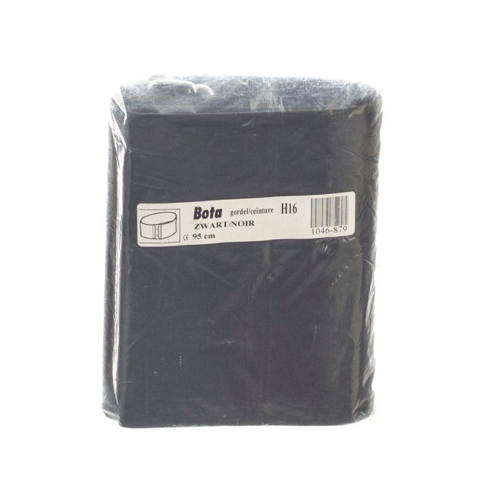 Ceinture lombaire noire emballée. Emballage plastique.