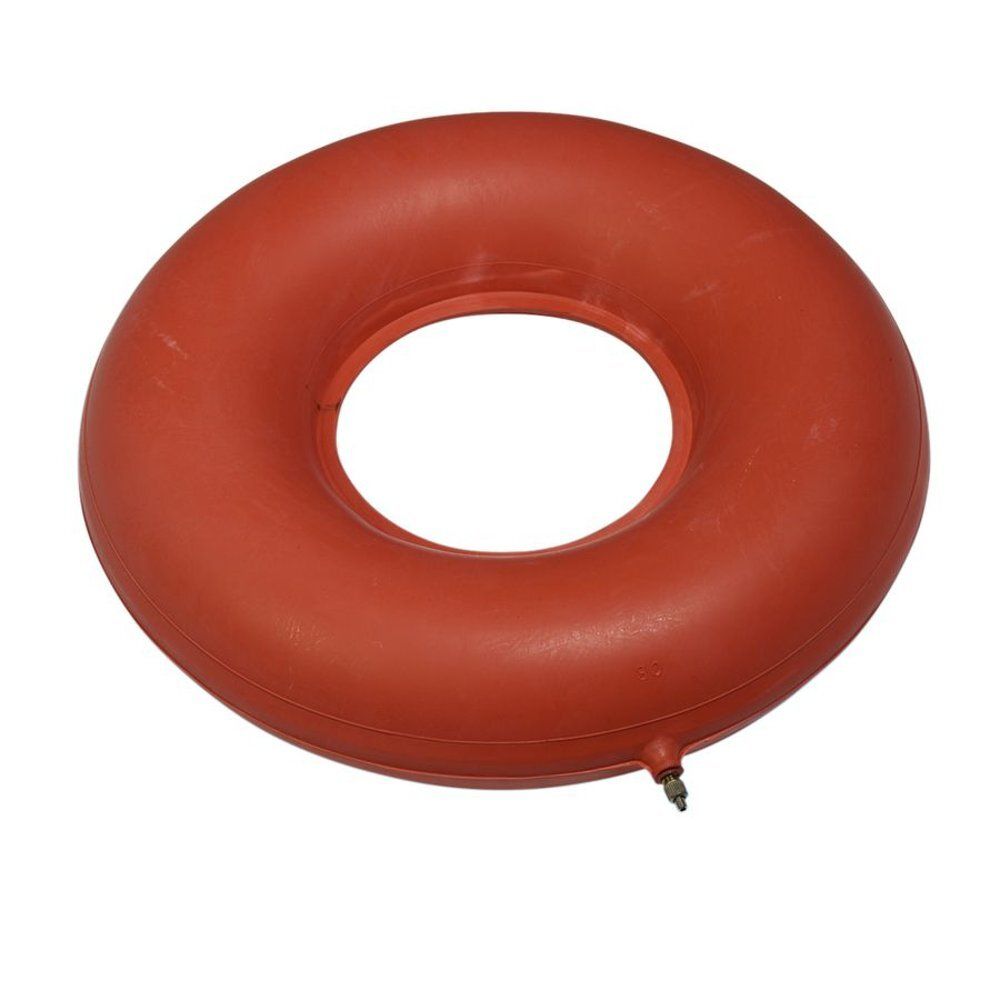 Rode, ringvormige zitring van rubber. Met ventiel om op te blazen.