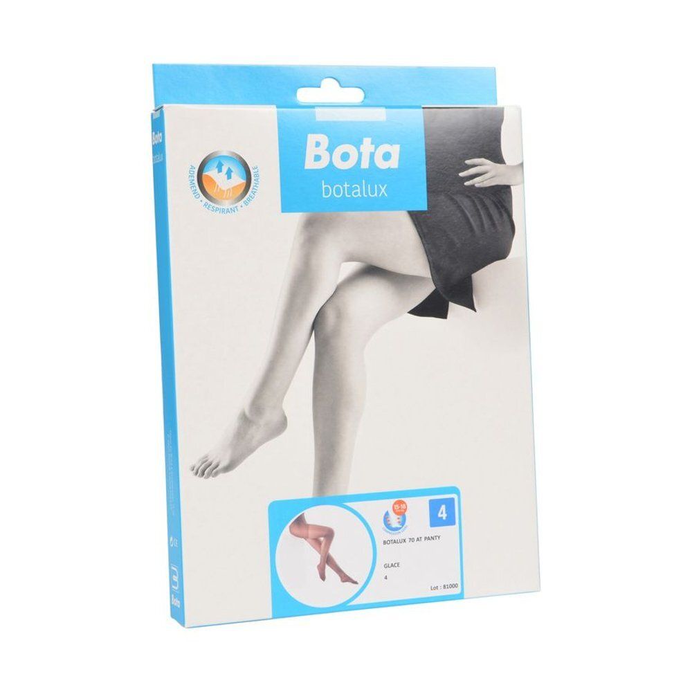 Verpakking van Botalux 70 Panty Support Glace N4. Doos met productafbeelding en merklogo. Maat 4.