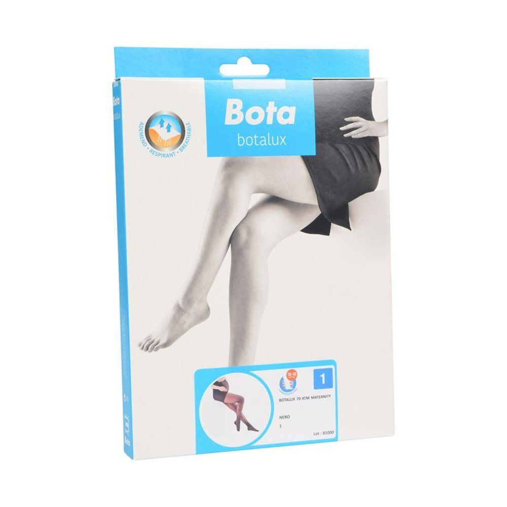 Emballage de Botalux 70 Maternity ATM +P Nero Taille 1. Boîte bleue et blanche avec image du produit.