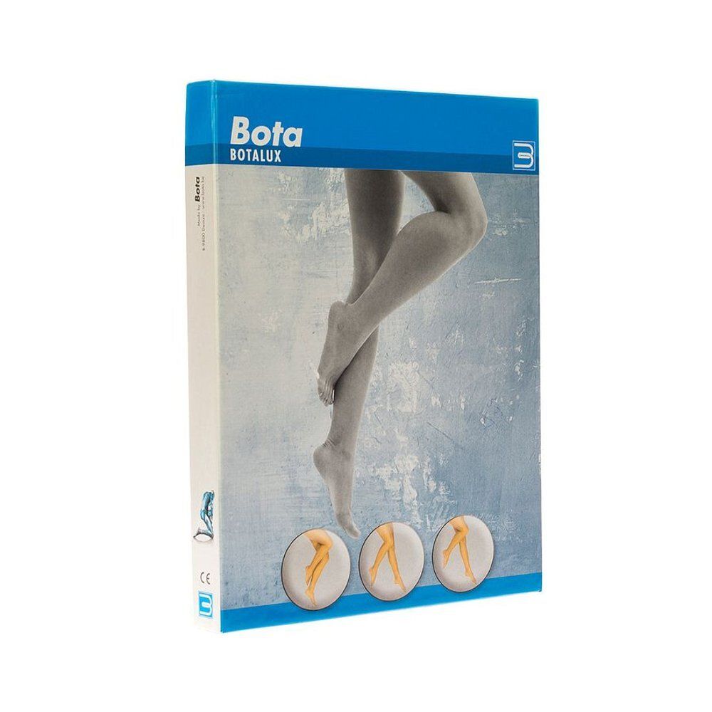 Verpakking van Bota Botalux. Vrouw met panty. Productillustratie. Maat 5.