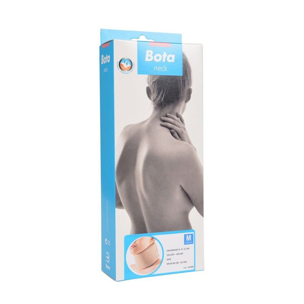 Bota neck nekkraag in verpakking. Op de verpakking staat een vrouw die haar nek vasthoudt.