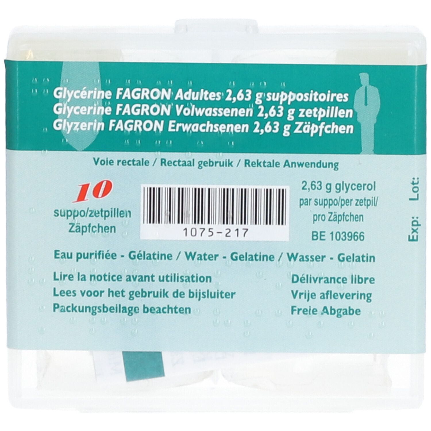 Fagron Glycérine 2,63 g Suppositoires Adultes