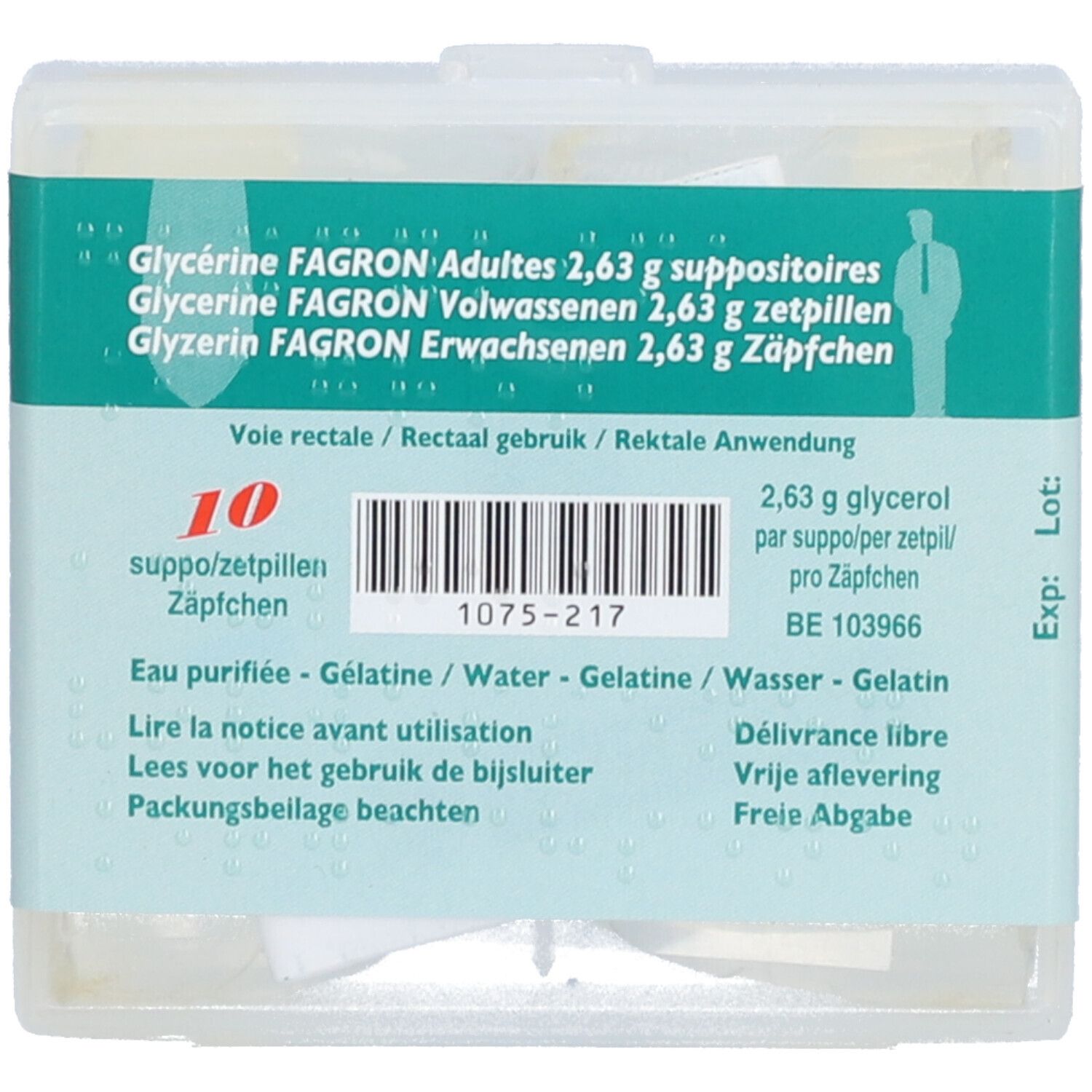 Fagron Glycérine 2,63 g Suppositoires Adultes