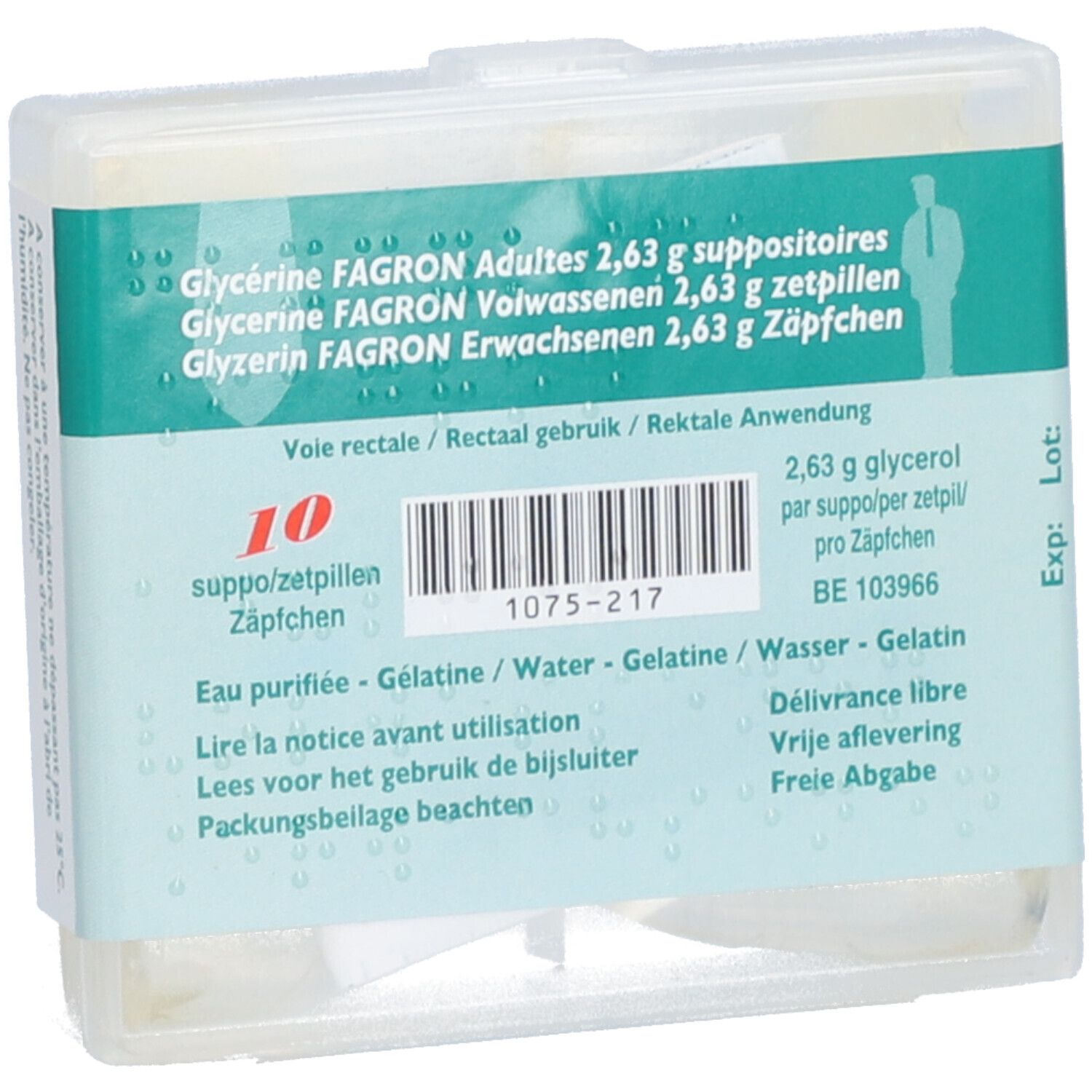 Fagron Glycérine 2,63 g Suppositoires Adultes