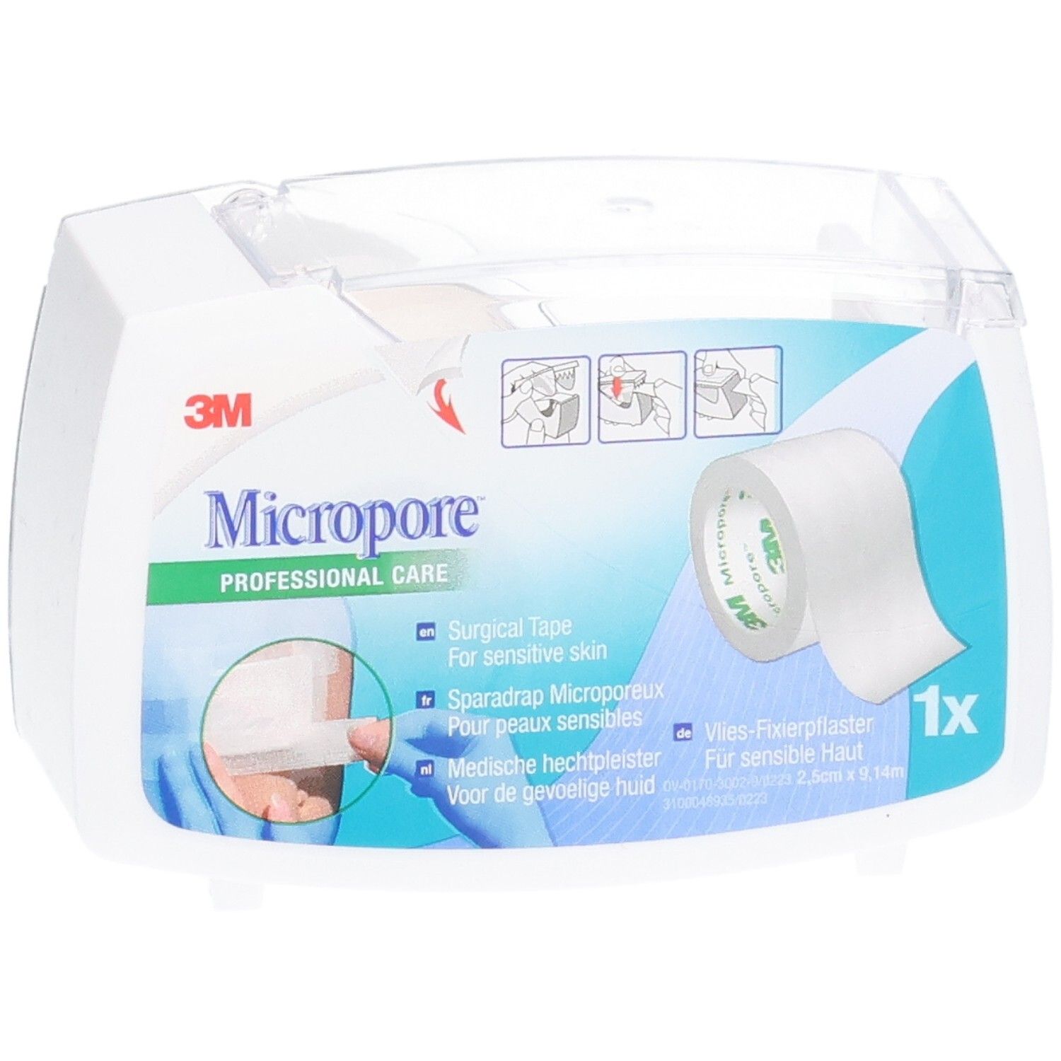 3M Micropore Chirurgisch Tape, 1x, voor gevoelige huid.