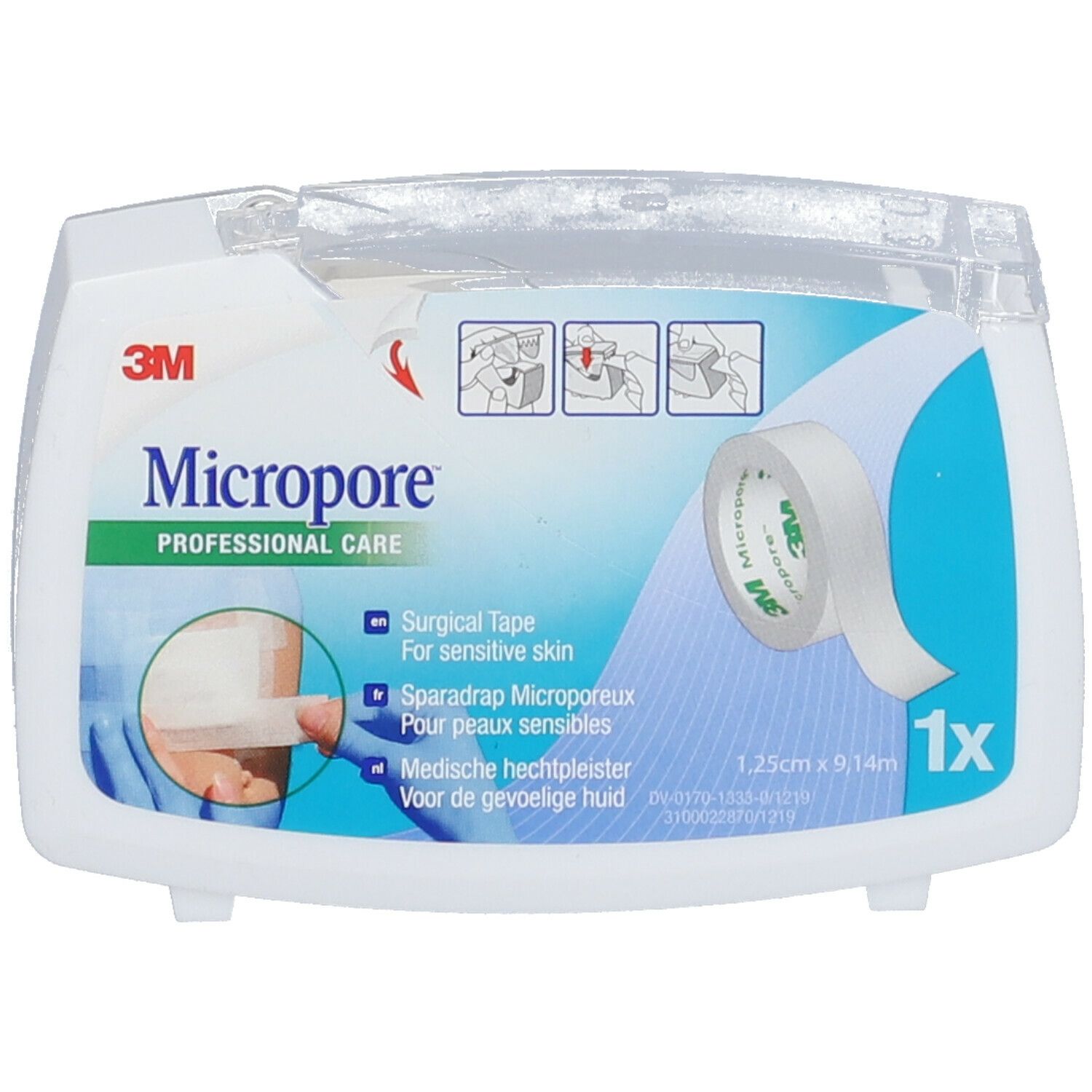 3M Micropore Sparadrap Chirurgical Dévidoir 1,25cm x 9,14m 1530-0/D